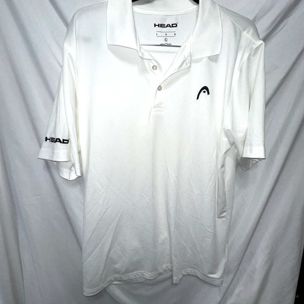Head Men's Polo Shirt Size Large White Casual Sport Top